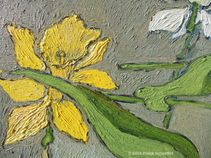 Detail from Daffodils, Tulips & Narcissus in a Storm